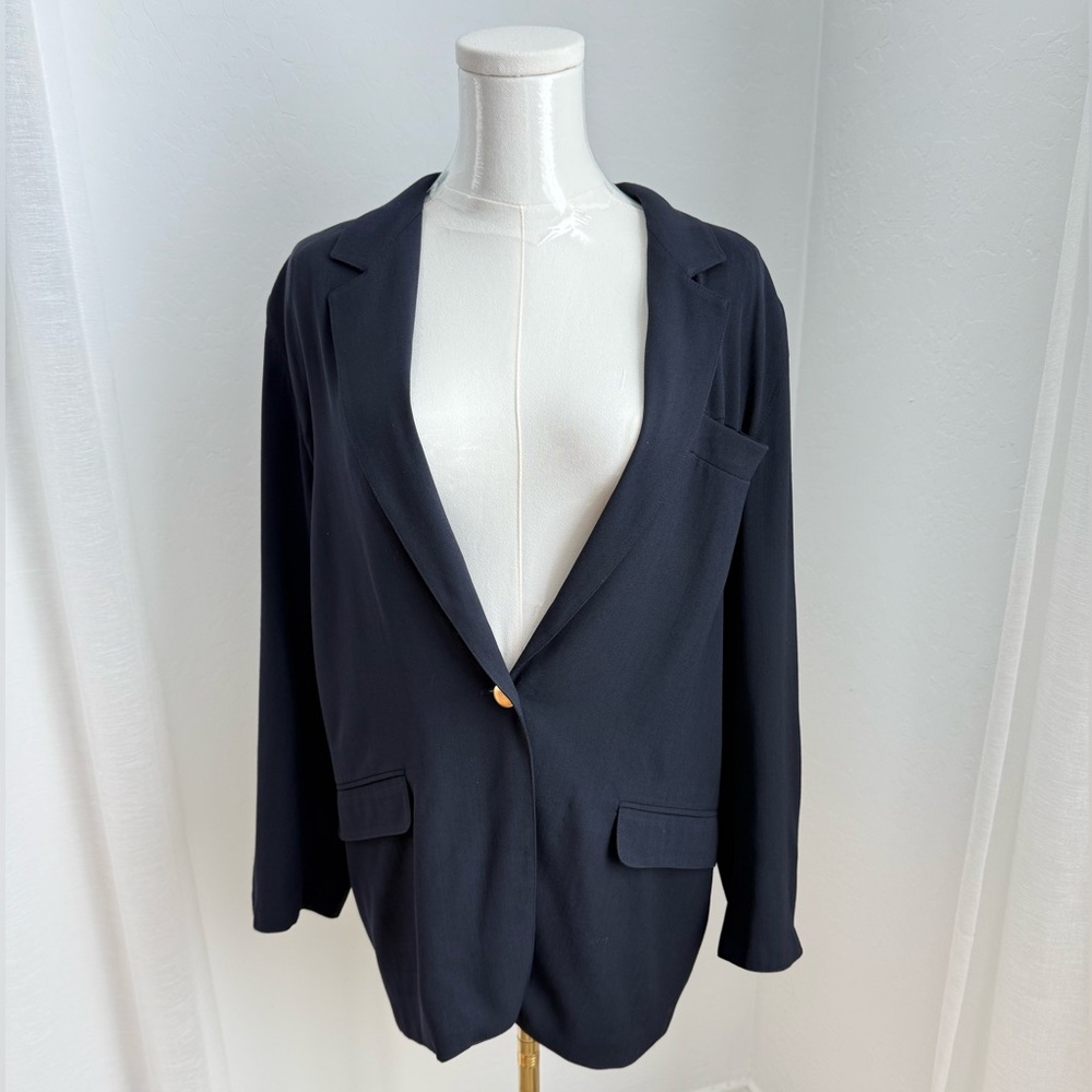 MAX MARA Navy Blue Wool Tesutto Blazer NO SIZE TAG best MED/LRG Made in Italy
